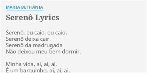 letra de maria bethânia serenô